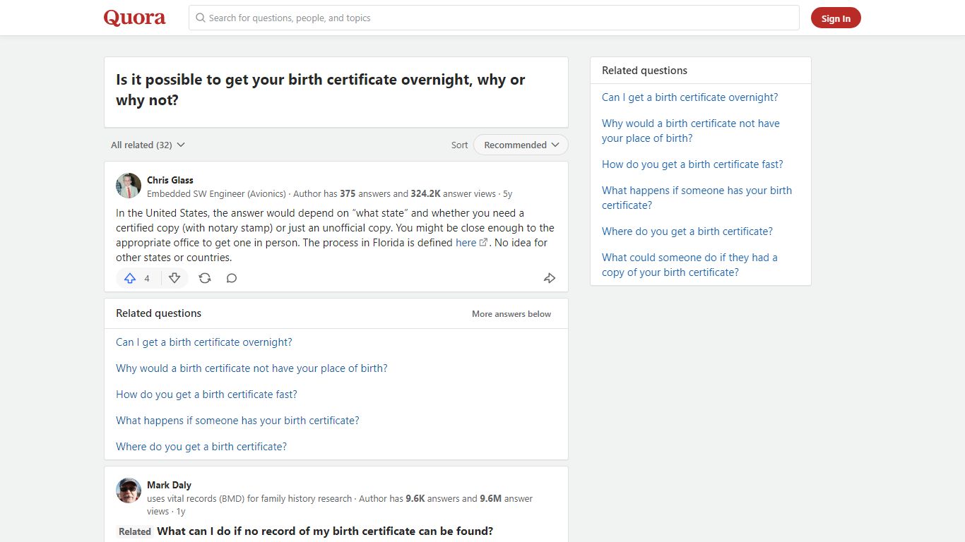 Is it possible to get your birth certificate overnight, why or ... - Quora